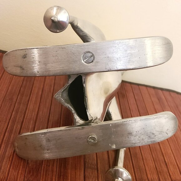 MCM 1960's Aluminum Penguin on Skis Statue - Picture 5 of 8